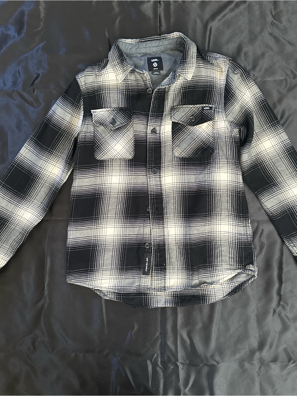 Vans Youth Black And White Plaid Shirt